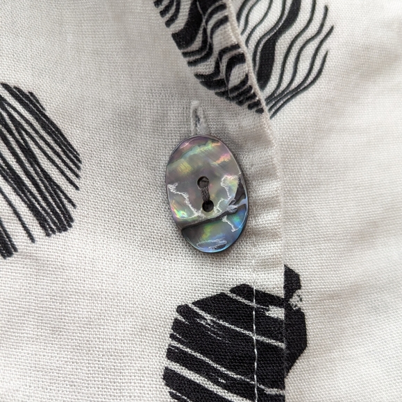 Fridaze 100% Linen Redefined Button Up Shirt Novelty Print Sz S - Picture 5 of 9